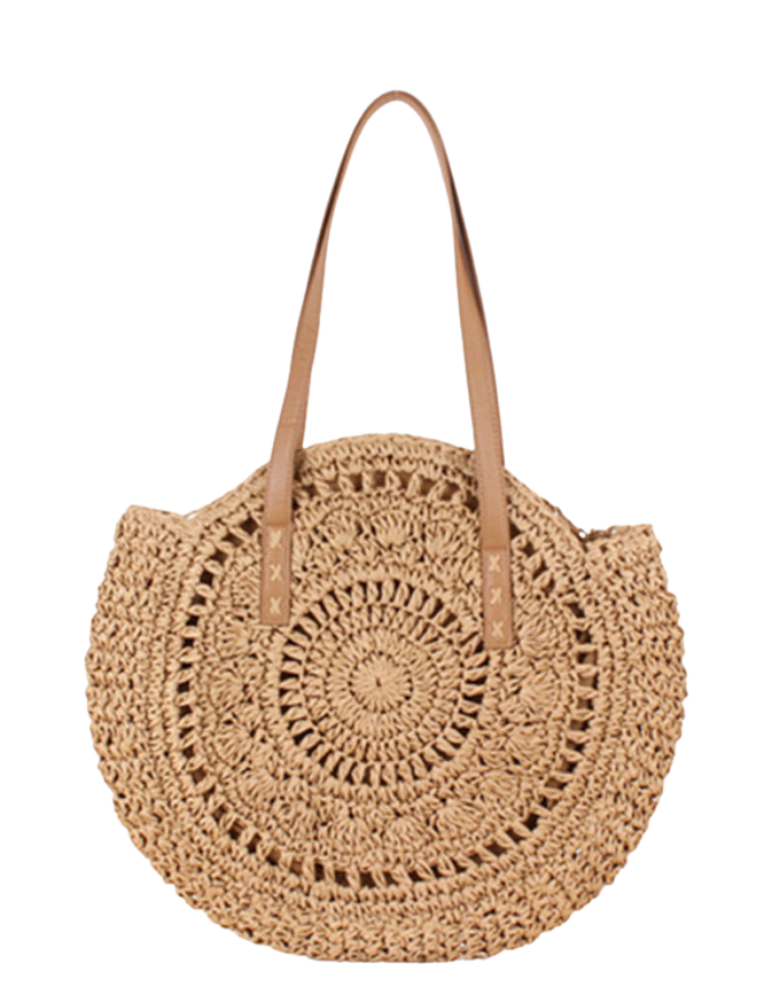 SHOPIQAT Round Shoulder Straw Woven ,beach Fashion Women's Bag - Premium from shopiqat - Just $8.250! Shop now at shopiqat